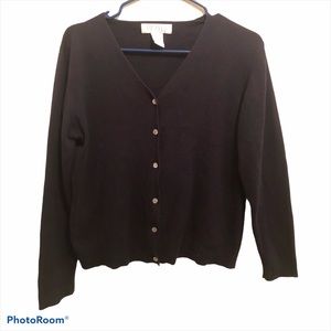 Petite Sophisticated Cropped Black Cardigan SZ: S